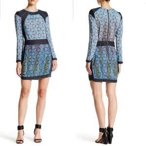 Charlie Jade Silk Quilted Mixed Media Dress S